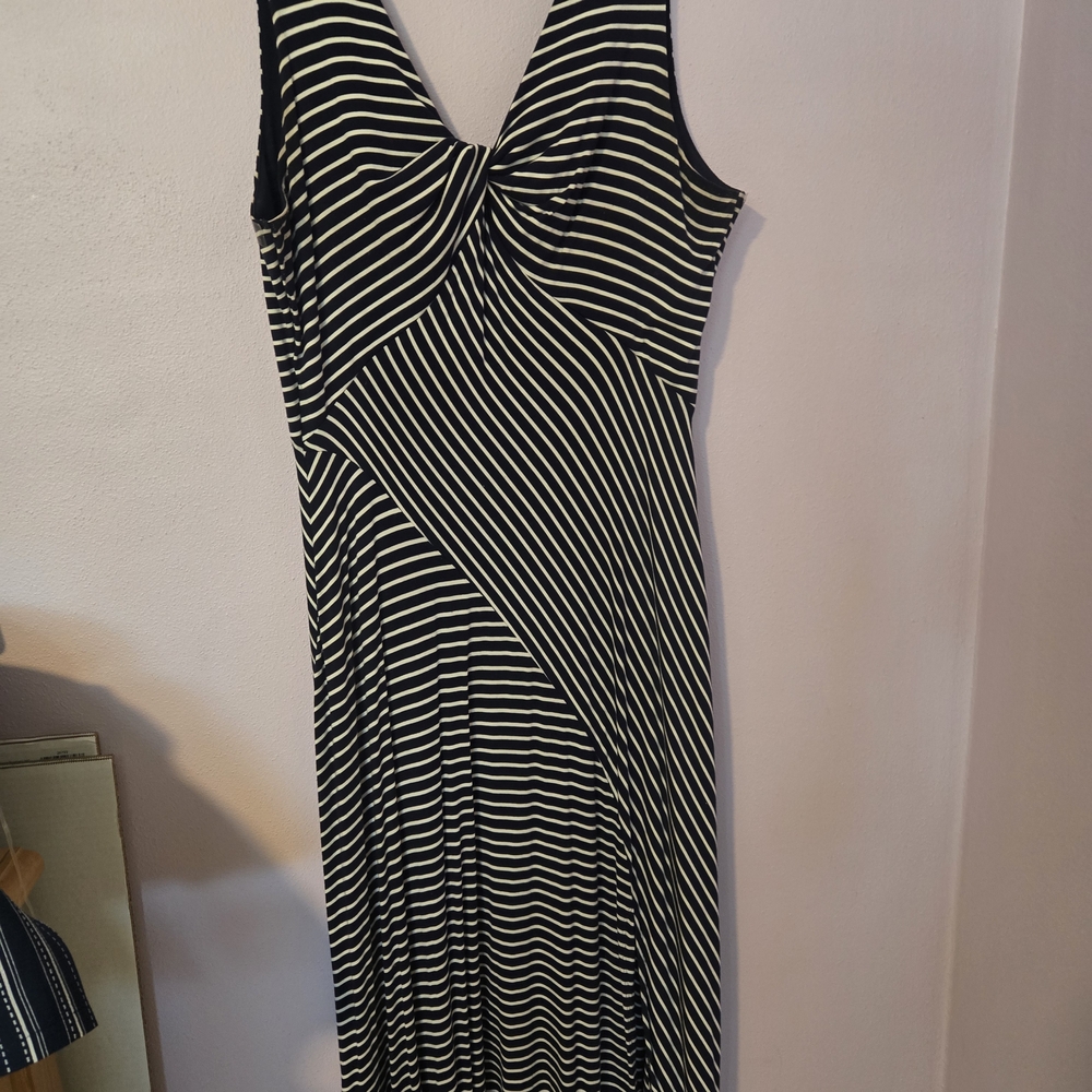 Spense Blue and White Striped Maxi Dress